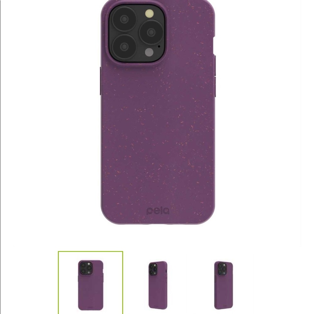 Pela iPhone13 Pro compostable case in Velvet Purple